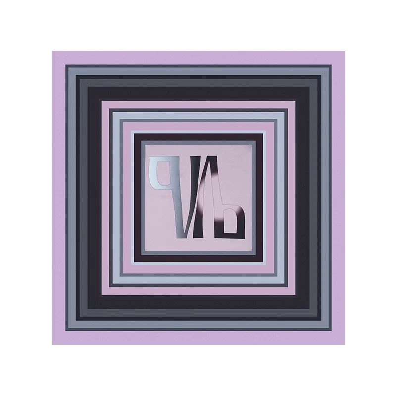 Small scarf CROATA Thematic  Glagolitic alphabet Pink  Silk 100%  