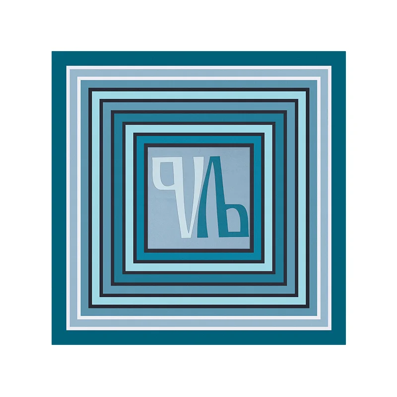 Small scarf CROATA Thematic  Glagolitic alphabet Green  Silk 100%  