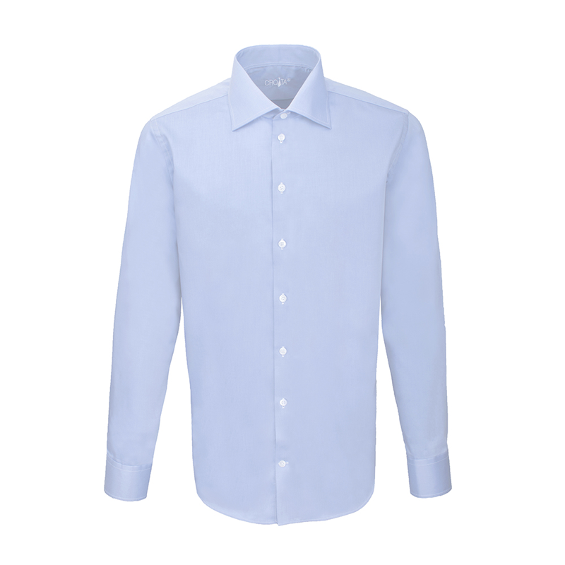Dress shirt CROATA Elementum Classic Tailored Solid Light blue  Cotton 100%  Long sleeve