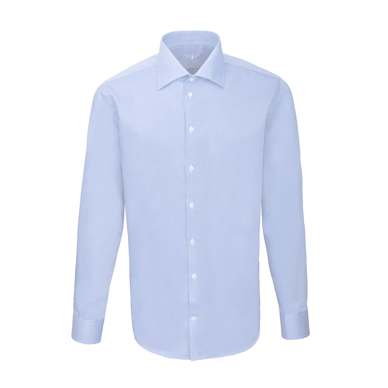 Dress shirt CROATA Elementum Classic Slim Solid Light blue  Cotton 100%  Long sleeve