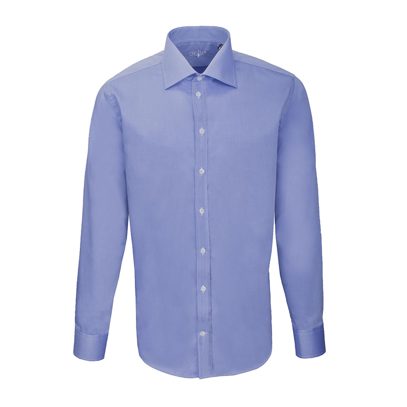 Dress shirt CROATA Elementum Classic Slim Solid Dark blue  Cotton 100%  Long sleeve