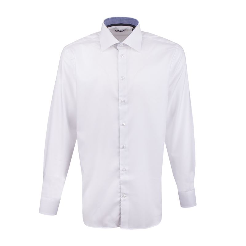 Dress shirt CROATA Trend Classic Tailored Small shapes White  Cotton 100%  Long sleeve
