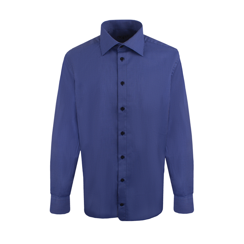 Dress shirt CROATA Trend Classic Tailored Dots Blue  Cotton 100%  Long sleeve
