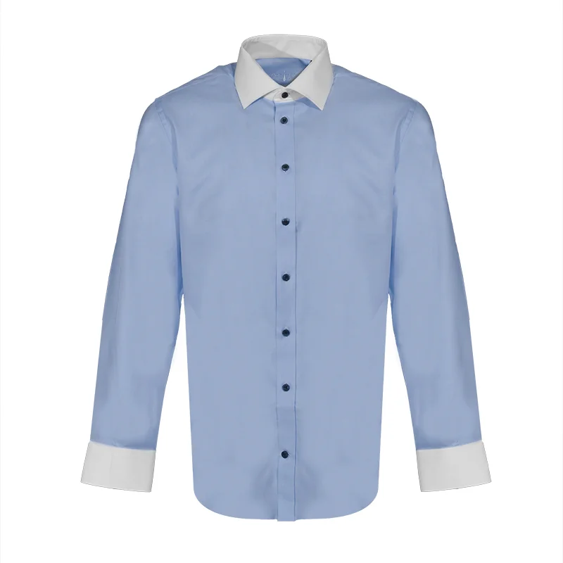 Dress shirt CROATA Trend Classic Slim Lines Light blue  Cotton 100%  Long sleeve