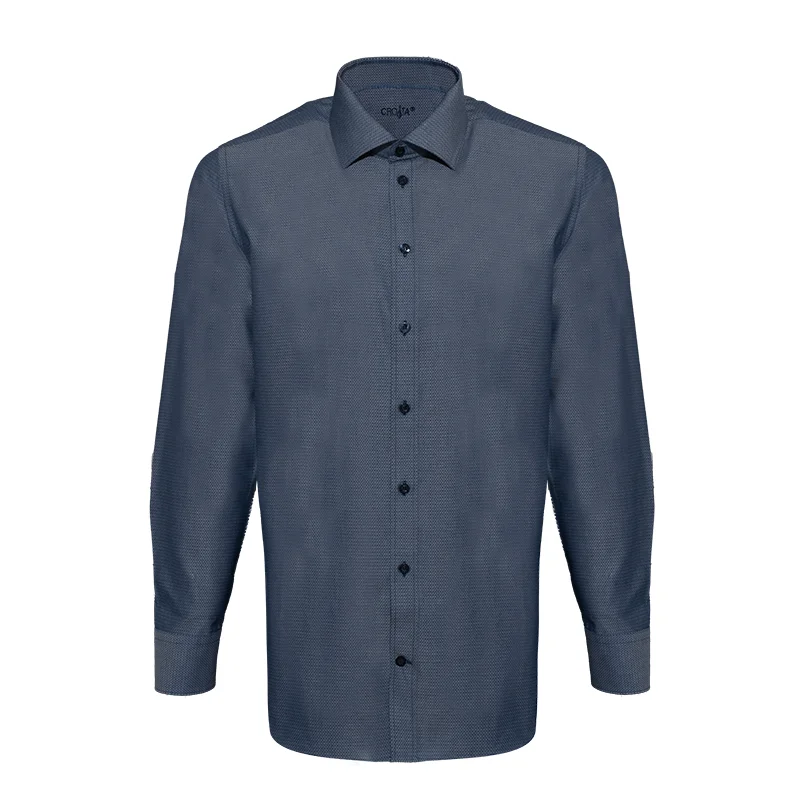 Dress shirt CROATA Trend Classic Slim Other Dark blue  Cotton 100%  Long sleeve