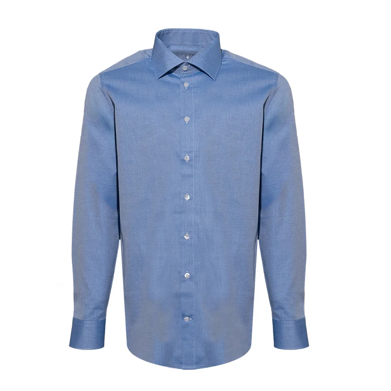 Dress shirt CROATA Trend Classic Tailored Lines Dark blue  Cotton 100%  Long sleeve