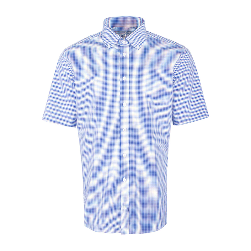 Dress shirt CROATA Trend Classic Slim Checked Dark blue  Cotton 100%  Short sleeve
