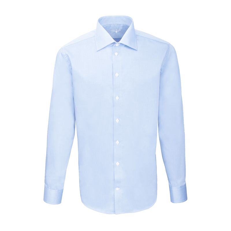 Dress shirt CROATA Brijuni, non-wrinkle Classic Slim Solid Light blue  Cotton 100%  Long sleeve