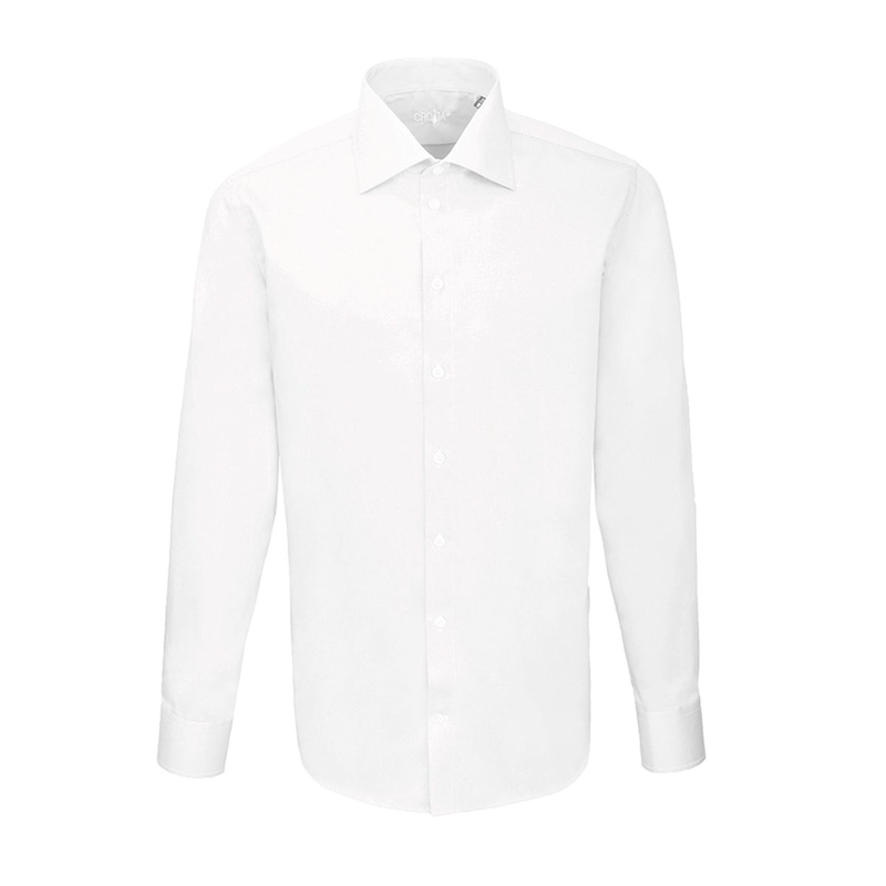 Dress shirt CROATA Brijuni non-wrinkle Classic Tailored Solid White  Cotton 100%  Long sleeve