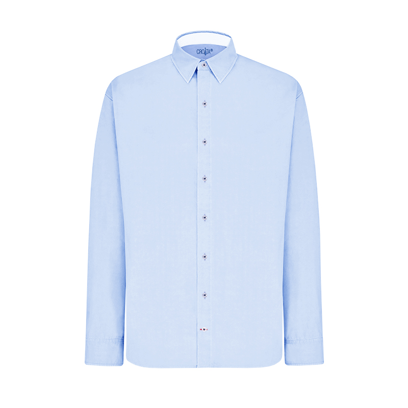 Dress shirt CROATA Brijuni non-wrinkle Classic Slim Solid Light blue  Cotton 100%  Long sleeve