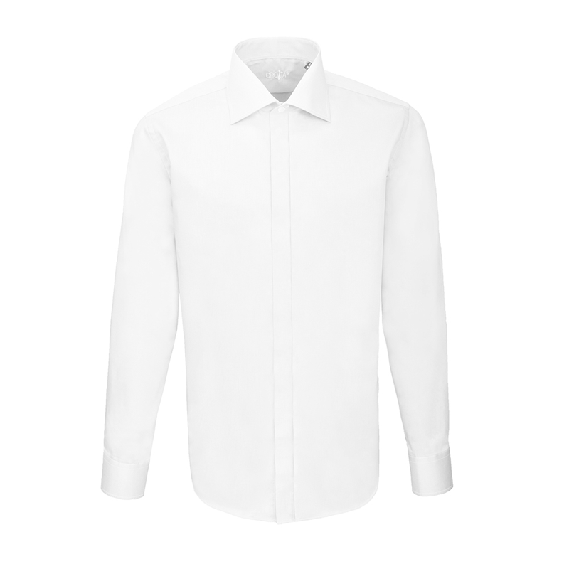 Dress shirt CROATA Festum Classic Tailored Solid White  Cotton 100%  Long sleeve