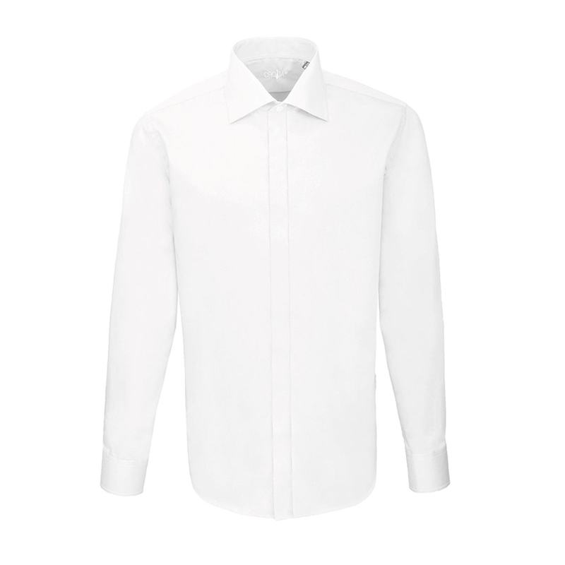 Dress shirt CROATA Festum Classic Slim Solid White  Cotton 100%  Long sleeve