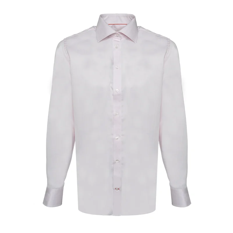 Dress shirt CROATA Brijuni Classic Tailored Solid textured Pink  Cotton 100%  Long sleeve