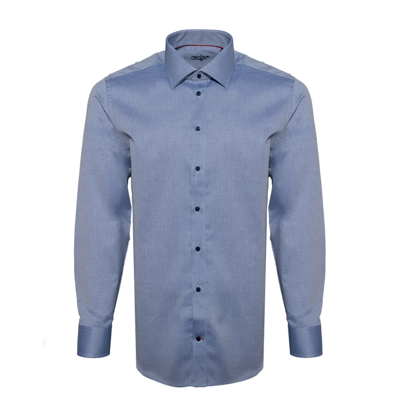 Dress shirt CROATA Brijuni Classic Slim Small shapes Dark blue  Cotton 100%  Long sleeve