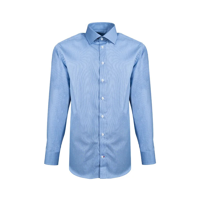Dress shirt CROATA  Brijuni linen  Classic Tailored Solid Light blue  Linen 55%, Cotton 45%  Sleeve 3/4